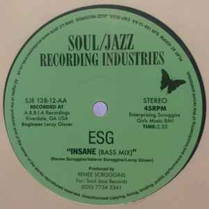 Image of Back Cover of 4745253S: 12" - ESG, Insane (Soul Jazz Records; SJR 138-12, UK 2006, Plain Green Die Cut Sleeve) Scuffs on side1, edge wear VG/VG