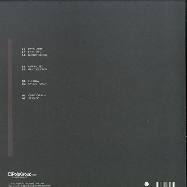 Image of Back Cover of 4745387S: 2xLP - LEWIS FAUTZI, The Ascension Of Mind (Pole Recordings; POLEGROUP46LP, Spain 2017) VG/VG+