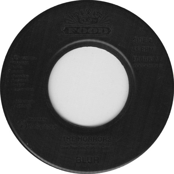 Image of Back Cover of 4715392C: 7" - BLUR, Charmless Man (Food Large Centre; FOODLH 77, UK 1995, Jukebox) Light Marks only. /G+