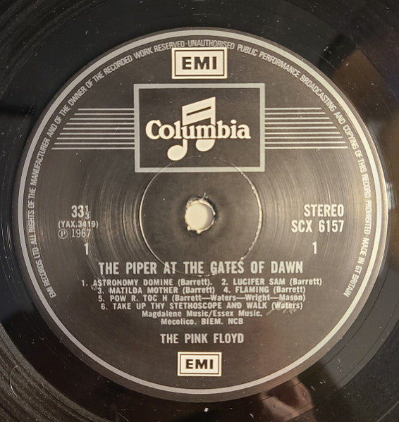 Image of Label Cover of 4725256E: LP - THE PINK FLOYD, The Piper At The Gates Of Dawn (Columbia Black/Silver, 2 EMI Boxes; SCX 6157, UK 1980s Reissue) Sleeve has ringwear. Light hairlines on the vinyl. VG/VG