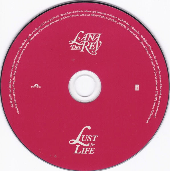 Image of Label Cover of CD - NEW/NEW - LANA DEL REY, Lust For Life (Interscope Records; 5758992, Europe 2017, Jewel Case), , - 3336194E