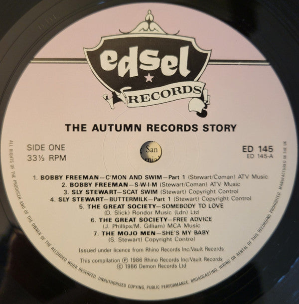 Image of Label Cover of LP - VG/VG+ - VARIOUS, The Autumn Records Story (Edsel; ED145, UK 1986, Inner), , - 2926188E