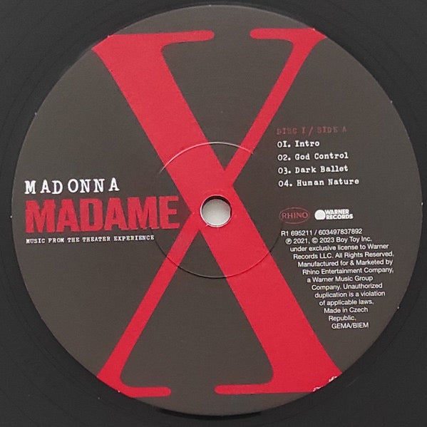 Image of Label Cover of 3xLP - NEW/NEW - MADONNA, Madame X (Music From The Theater Experience) (Warner Records; R1 695211, Europe 2023, Gatefold), , - 4835135E