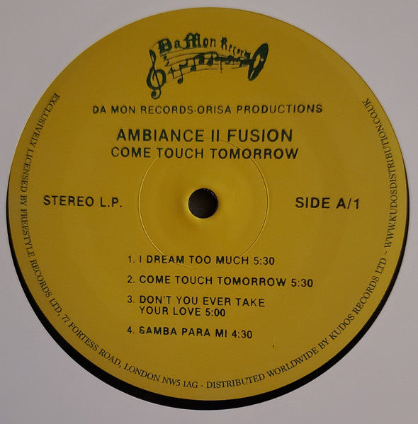 Image of Label Cover of 4925021E: LP - AMBIANCE II FUSION, Come Touch Tomorrow (Freestyle Records; FSRLP148, UK 2023 Reissue, UNOFFICIAL) VG+/VG+