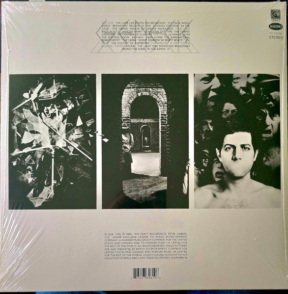Image of Back Cover of 4945012S: 2xLP - GENESIS, The Lamb Lies Down On Broadway (Craft Recordings; R1 516782, Worldwide 2024 Reissue, Gatefold, 2 Inners) Opened Instore, Still In Shrinkwrap EX/EX