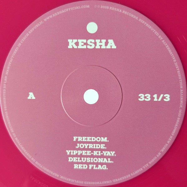 Image of Label Cover of 4915031C: LP - KESHA, . (Kesha Records; 5021732457226, USA & Europe 2025, Inner, Pink (Kink Hot Pink) Vinyl) 299347E2/A 02201938 EX/VG+