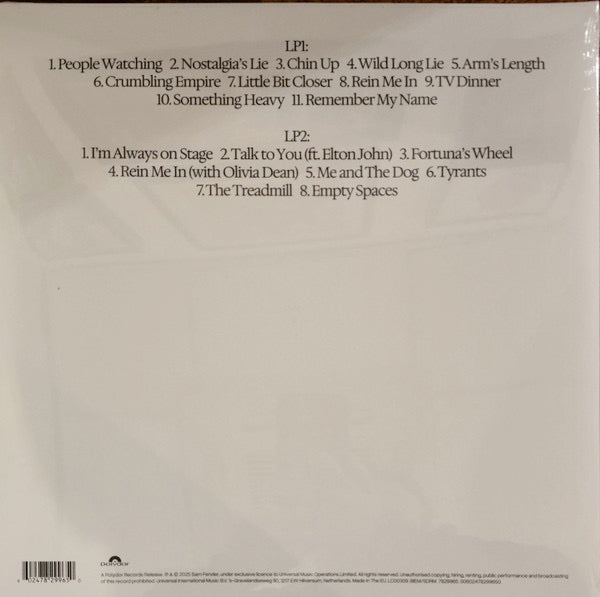 Image of Back Cover of 2xLP - NEW/NEW - SAM FENDER, People Watching Deluxe (Polydor; 7829965, UK 2025 Reissue, Gatefold, 2 Inners, Gray Vinyl), , - 4935086E