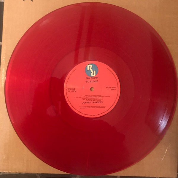 Image of Label Cover of 4835258E: LP - JOHNNY THUNDERS, So Alone (Real Records; RCV1 26982, Worldwide 2023 Reissue, Gatefold, Inner, Limited Edition, Reissue, Stereo, 45th Anniversary Edition, Red Vinyl) NEW/NEW