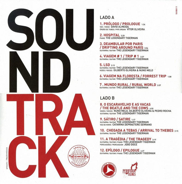 Image of Back Cover of 4925213E: LP - THE LEGENDARY TIGER MAN, Tebas (Subotnick Enterprises ; SUB011, Portugal 2009, Poster Sleeve In Stickered Plastic Outer) Slight Fogging To Disk, Limited Edition No 026/600 VG+/VG+