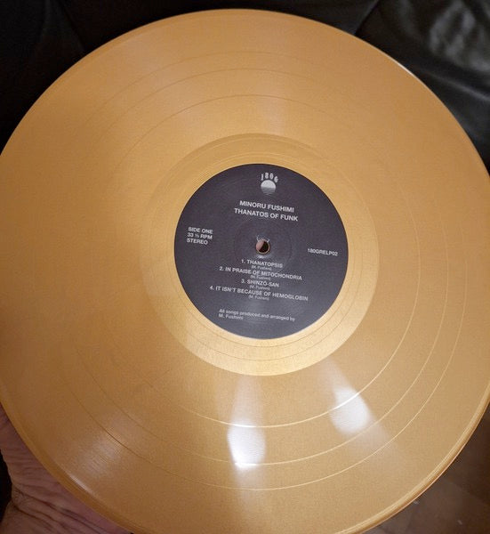 Image of Back Cover of 5055043S: LP - MINORU FUSHIMI, Thanatos Of Funk (180g; 180GRELP02, Japan 2024 Reissue, Insert, Gold Vinyl) NEW/NEW