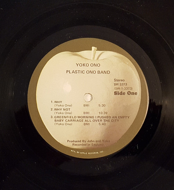 Image of Label Cover of 4925265E: LP - YOKO ONO / PLASTIC ONO BAND, Yoko Ono / Plastic Ono Band (Apple Records ; SW 3373, US 1970, Inner, Winchester Pressing) Strong VG+, Edge Wear VG+/VG+
