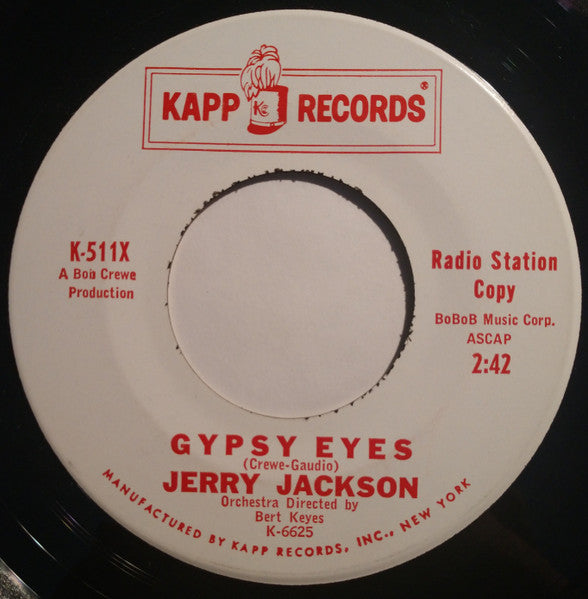 Image of Back Cover of 7" - /VG+ - JERRY JACKSON, Turn Back / Gypsy Eyes (Kapp Records; K-511X, US 1963, Promo), , - 5055074S