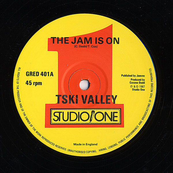 Image of Label Cover of 12" - /VG - TSKI VALLEY / BRENTFORD ALL STARS, The Jam Is On / Greedy G (Greensleeves Records; GRED 401, UK 1987, Picture Sleeve), , - 5025327E