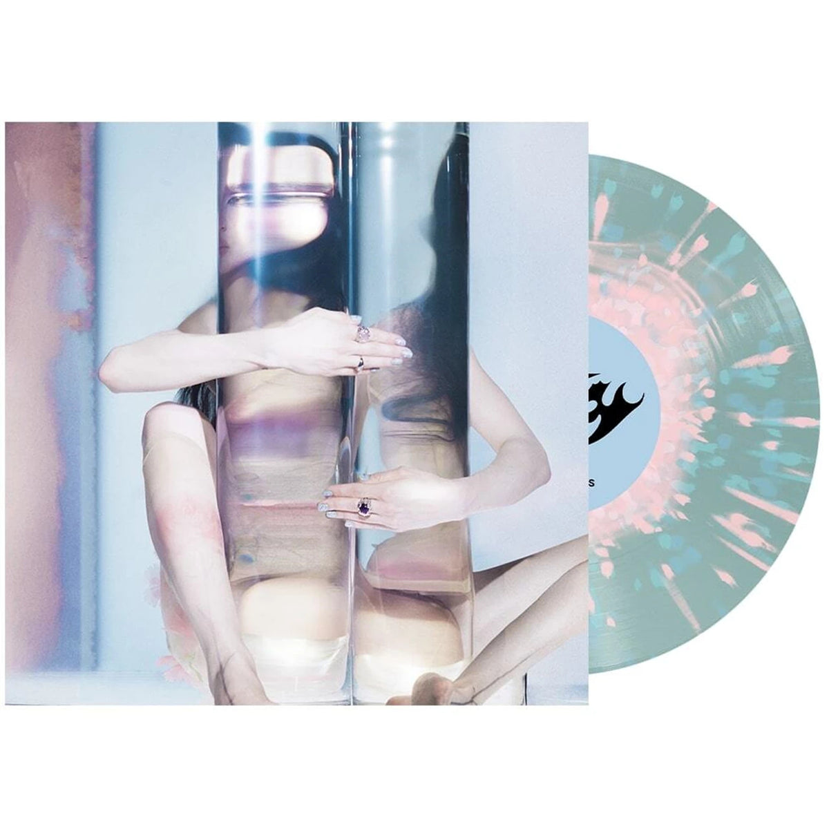 Image of Back Cover of LP - NEW/NEW - POPPY, Empty Hands (Sumerian Records; SUM3671, Europe 2026, Gatefold, Insert, Indies Exclusive Pink in Ice Blue with Pink and Blue Splatter coloured vinyl, Download code), , - 0416010C