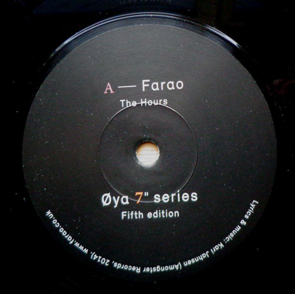 Image of Label Cover of 7" - VG+/EX - FARAO / MAYA VIK, The Hours / Y.M.D. (Young Michael Douglas) ( ya Oslo ; YA005, Norway 2015, Picture Sleeve), , - 5125130E