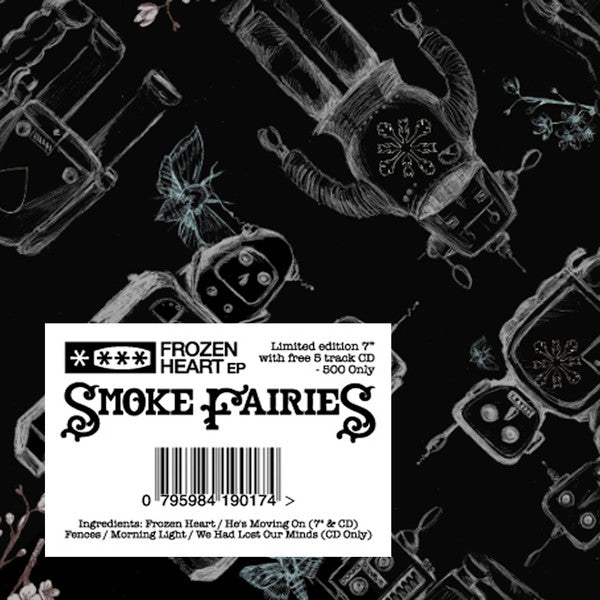 Image of Front Cover of 7" EP - EX/EX - SMOKE FAIRIES, Frozen Heart EP (Music For Heroes Records ; HEROES901, UK 2009, Fold Out Sleeve, With CD), Stickered Plastic Outer Sleeve, - 5125215E