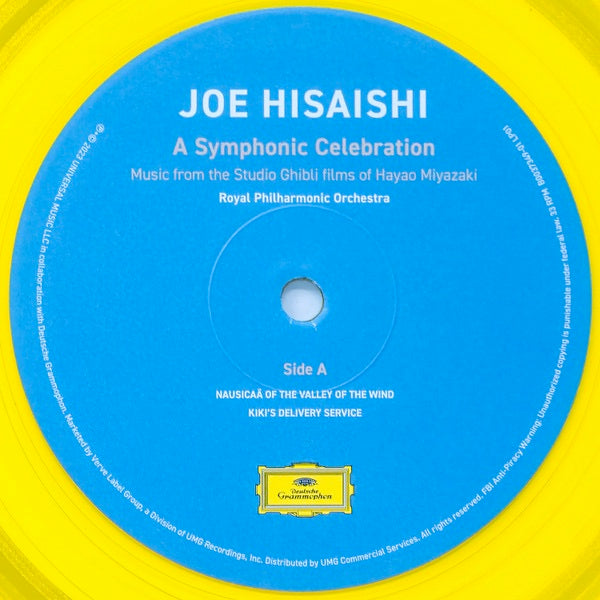 Image of Label Cover of 2xLP - NEW/NEW - JOE HISAISHI, ROYAL PHILHARMONIC ORCHESTRA, A Symphonic Celebration (Music From The Studio Ghibli Films Of Hayao Miyazaki) (Deutsche Grammophon; 5812138, Germany 2023, Gatefold, Transparent Yellow Vinyl), , - 2136167E