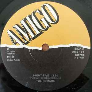 Image of Label Cover of 7" - VG+/VG+ - THE NOMADS, Night Time (Amigo; AMS 164, Sweden 1982, Purple Sleeve), , - 5215121C