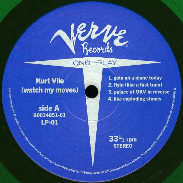 Image of Label Cover of 2xLP - NEW/NEW - KURT VILE, (Watch My Moves) (Verve Records; B0034851-01, USA, Canada & Europe 2022, Emerald Translucent Vinyl), , - 5235149E