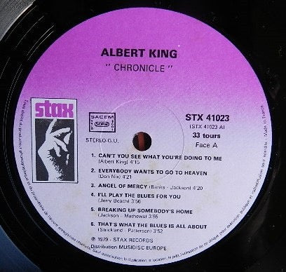 Image of Label Cover of LP - VG/VG - ALBERT KING / LITTLE MILTON, Chronicle (Stax; STX 41023, France 1979), , - 5215328C