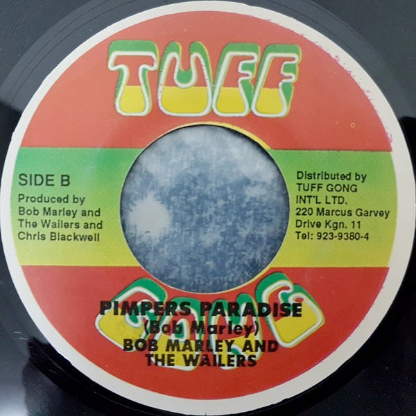Image of Front Cover of 0216138C: 7" - BOB MARLEY & THE WAILERS, Keep On Moving / Pimpers Paradise (Tuff Gong; , Jamaica 1995) Fogged from press. /VG