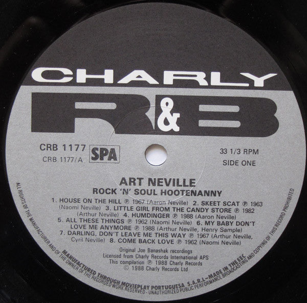 Image of Label Cover of 0226162E: LP - ART NEVILLE, Rock 'N' Soul Hootenanny (Charly R&B; CRB 1177, Europe 1988) EX/EX