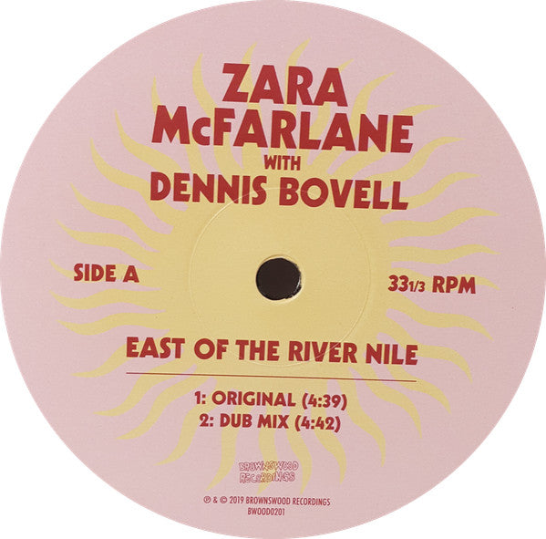 Image of Label Cover of 0216448C: 12" - ZARA MCFARLANE WITH DENNIS BOVELL, East Of The River Nile (Brownswood Recordings; BWOOD0201, UK 2019, Picture Sleeve) Shrink-wrap VG+/EX