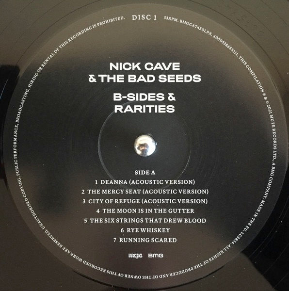 Image of Label Cover of 7xLP - VG+/VG+ - NICK CAVE AND THE BAD SEEDS, B-Sides & Rarities (Parts I & II) (BMG ; BMGCAT450LPX, UK & Europe 2021, Box Set, Booklet), Box still in opened stickered shrinkwrap, - 0216424C