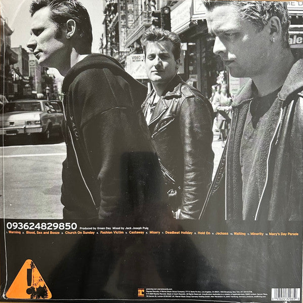 Image of Back Cover of LP - EX/EX - GREEN DAY, Warning: (Reprise Records; 093624829850, Europe 2025 Reissue, Inner, Neon Orange Vinyl, 25th Anniversary), , - 2446120S