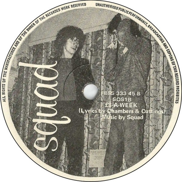Image of Back Cover of 7" - /VG+ - SQUAD, Red Alert / 8-A-Week (Squad Records; SQS 1, UK 1978, Plain Sleeve), NO PICTURE SLEEVE, - 0226294E