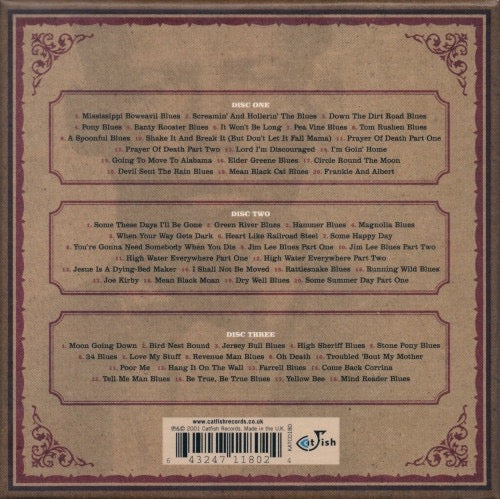 Image of Back Cover of 3xCD - VG+/VG+ - CHARLEY PATTON, The Definitive (Catfish Records; KATCD180, UK 2001, Box Set, 3 Inners & Booket), , - 0316005C