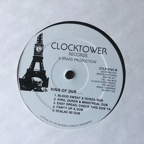 Image of Label Cover of 0316081C: LP - BUNNY LEE, King Of Dub (Clocktower Records; CTLP 0101, Canada 1990s Reissue) VG+/VG+