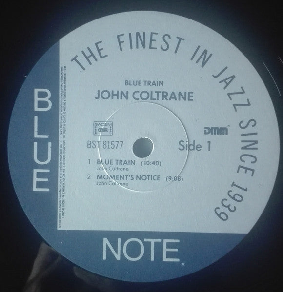 Image of Label Cover of LP - VG/VG - JOHN COLTRANE, Blue Train (Blue Note; BST 81577, France 1985 Reissue, Company Inner, No Poster, No OBI), Sleeve slightly worn (corners, edges); discoloured and mottled with gold sticker on reverse, - 0416357C
