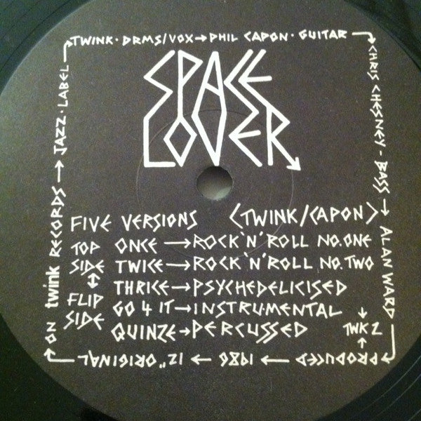Image of Back Cover of 0546026S: 12" - TWINK AND THE FAIRIES, Space Lover (Twink Records; TWK 2, UK 1986, Generic Sleeve, Pink Fairies) /VG+