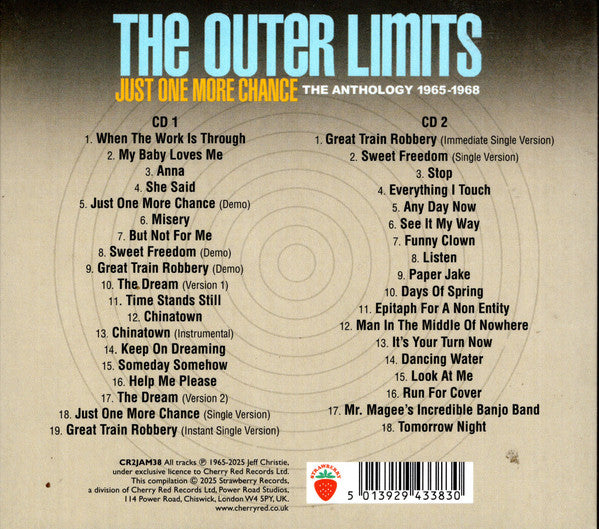 Image of Back Cover of 2xCD - NEW/NEW - THE OUTER LIMITS, Just One More Chance - The Anthology 1965-1968 (Strawberry ; CR2JAM38, UK 2025, Double Digipak), , - 0536102E