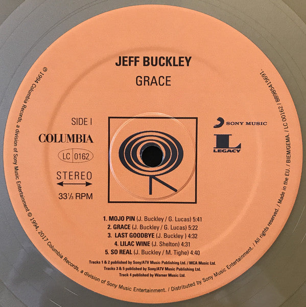 Image of Label Cover of LP - VG/EX - JEFF BUCKLEY, Grace (Columbia; 88985415691, Europe 2019 Reissue, Insert, Limited Edition Gold Vinyl), , - 4216373C
