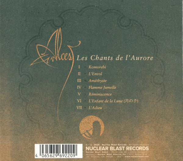 Image of Back Cover of CD - VG+/VG+ - ALCEST, Les Chants De L'Aurore (Nuclear Blast Records; NBR 69220, Europe 2024, Digipak), , - 0536213E