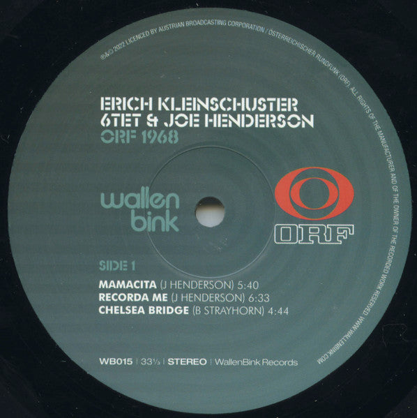 Image of Label Cover of 2xLP - VG+/VG+ - ERICH KLEINSCHUSTER 6TET, JOE HENDERSON & DUSKO GOYKOVICH, ORF / 1968-70 (WallenBink; WB015, UK 2022, Limited Edition 180 Gram), , - 0646015S