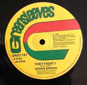Image of Back Cover of 12" - VG+/VG+ - DENNIS BROWN, Live And Love / They Fight I (Greensleeves Records; GRED 191, UK 1985, Company Sleeve), , - 0646105S