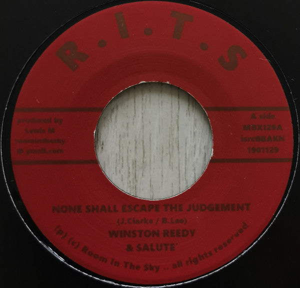 Image of Front Cover of 7" - /VG - WINSTON REEDY & SALUTE / SALUTE FT. VIN GORDON, None Shall Escape The Judgement / Russian Skank (Room In The Sky; MBX129, UK 2019), Writing on label in marker pen, - 0616273C