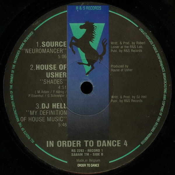 Image of Label Cover of 5xLP - M/VG+ - VARIOUS, In Order To Dance 4 (R & S Records; RS 2293, Belgium 1992, Box Set, Box Set, Limited Edition, Numbered), SEALED. Number 0261, - 0626215E