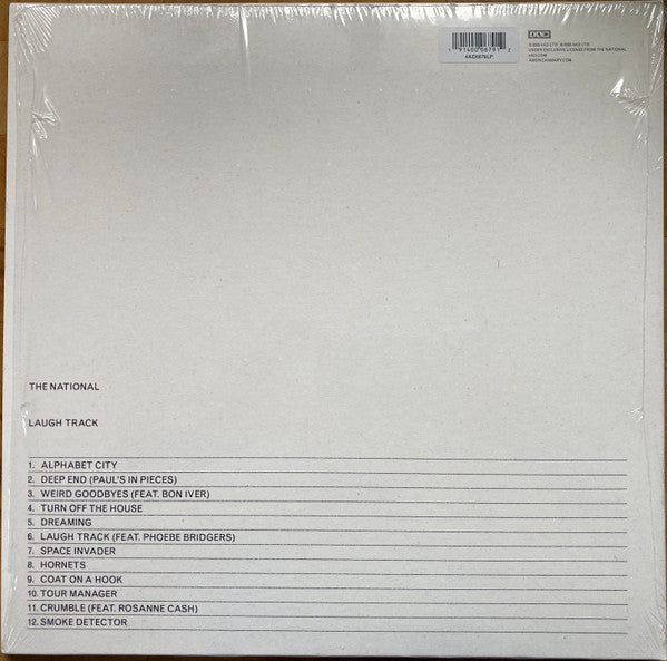 Image of Back Cover of 2xLP - VG+/VG+ - THE NATIONAL, Laugh Track (4AD; 4AD0679LP, Worldwide Reissue, Gatefold, 2 Inners, JN-H Runouts), , - 0816108C