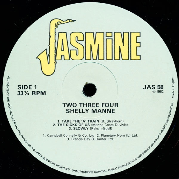Image of Label Cover of LP - VG/VG - SHELLY MANNE, 234 (Jasmine Records; JAS 58, UK 1983 Reissue), Light Marks only. Library stickers to sleeve., - 0816470C