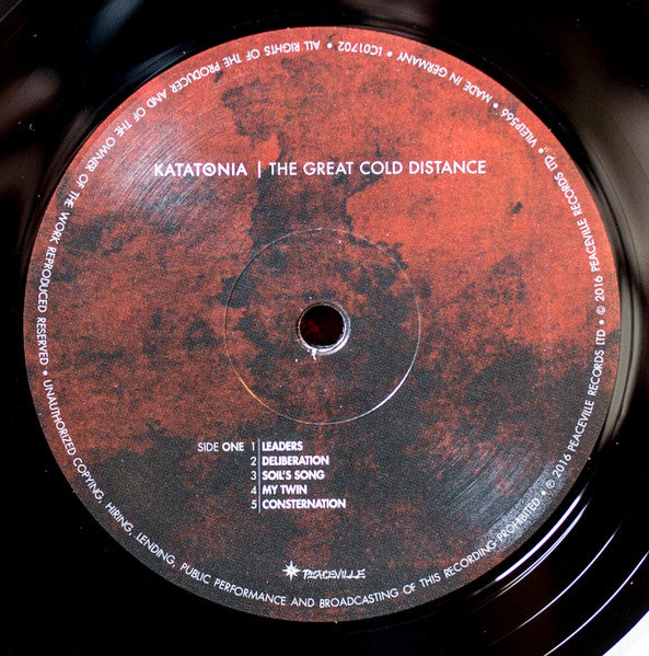 Image of Label Cover of 2xLP - VG+/VG+ - KATATONIA, The Great Cold Distance (Peaceville; VILELP566, UK 2016, 2 Inners, 180 Gram Vinyl), , - 0846260S