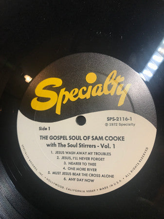 Image of Label Cover of LP - VG+/VG+ - SAM COOKE WITH THE SOUL STIRRERS, The Gospel Soul Of Sam Cooke With The Soul Stirrers Vol. 1 (Specialty; SPS 2116, US 1983 Reissue, Picture Sleeve), excellent copy all-round!, - 1946048S