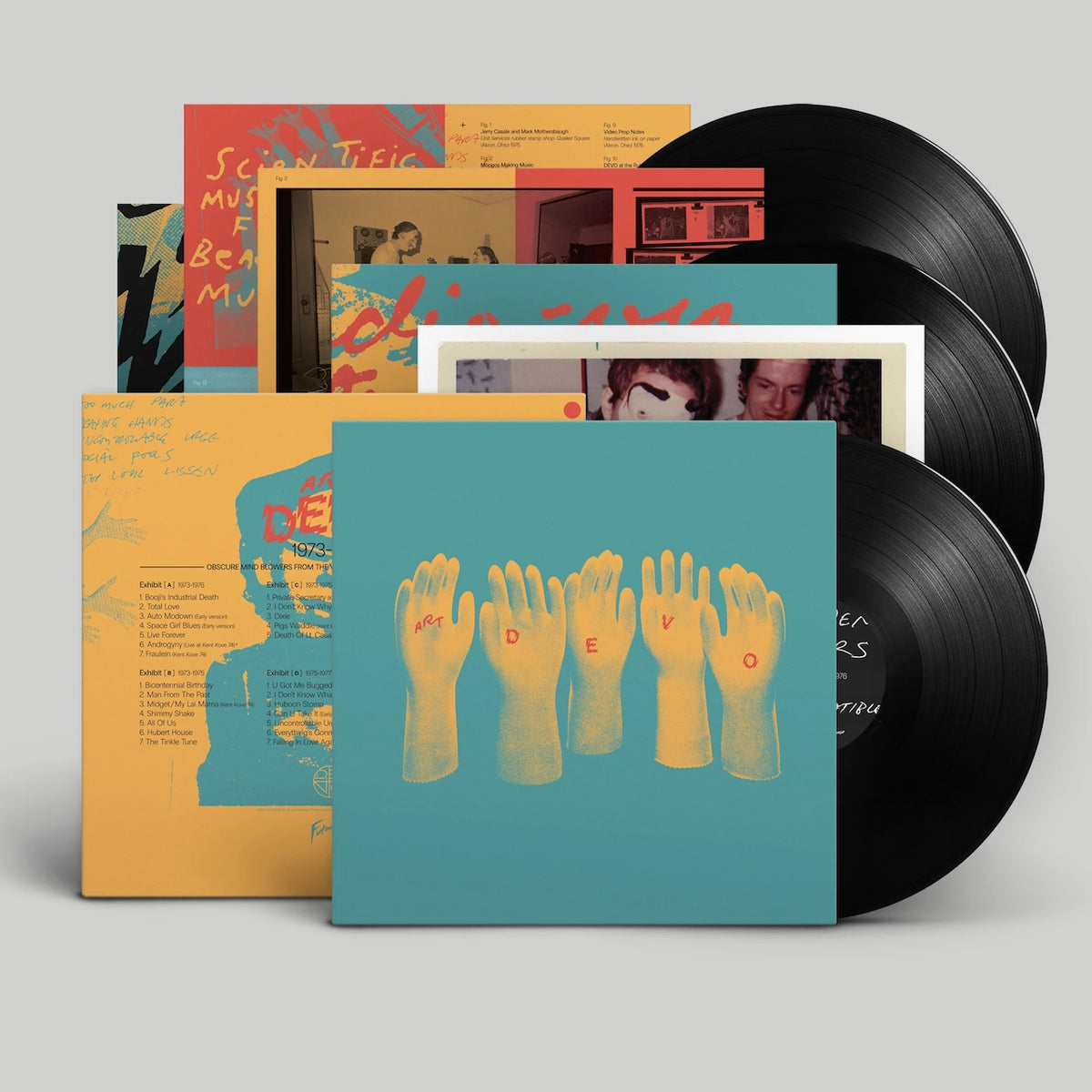 Image of Back Cover of 3xLP - NEW/NEW - DEVO, Art Devo 1973-1977 (Futurismo; FTRSMO49D, Europe 2026 Reissue, Poster, Audio Viz Black Vinyl), , - 1416442C