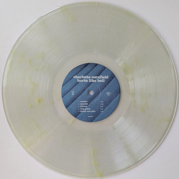 Image of Label Cover of LP - NEW/NEW - CHARLOTTE CORNFIELD, Hurts Like Hell (Merge Records; MRG881LP-C1, Europe 2026, Inner, Indies Exclusive Clear and Yellow Swirl Vinyl), , - 1356228S