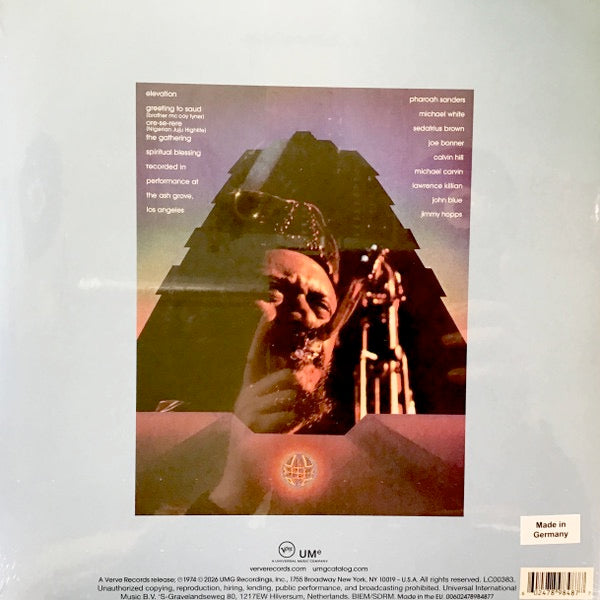 Image of Back Cover of LP - NEW/NEW - PHAROAH SANDERS, Elevation (Verve; 7898487, 2026 Reissue, Gatefold, 1LP - Verve Vault), , - 2536363E