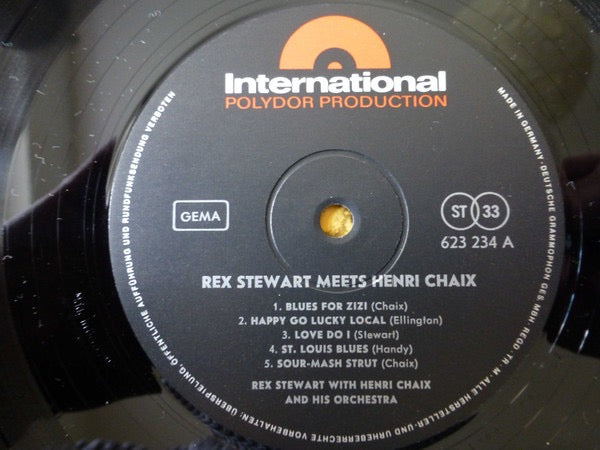 Image of Label Cover of LP - VG+/VG - REX STEWART, HENRI CHAIX, Rex Stewart Meets Henri Chaix (International Polydor Production; 623 234, Germany 1966, Laminated Sleeve), Strong VG, - 0916228C