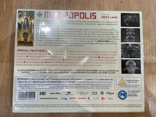 Image of Back Cover of Blu-Ray - EX/M - FRITZ LANG, Metropolis (Eureka!; EKA70001, UK 2010 Reissue, Slipcase, Booklet), Still SEALED in hype stickered shrinkwrap., - 0916588C